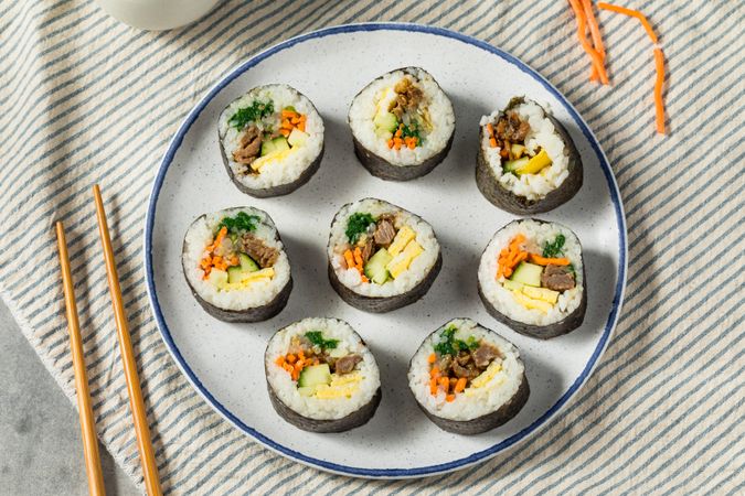 Homemade Korean Kimbap Rolls