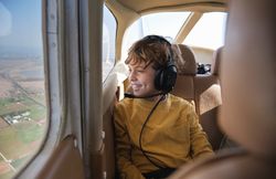 Happy Kid During Aircraft Ride