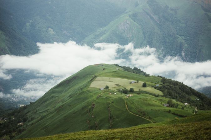 Picturesque view of small village in mountains