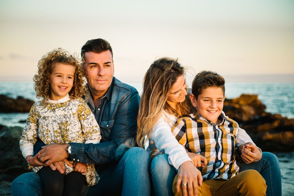 Happy family at beach