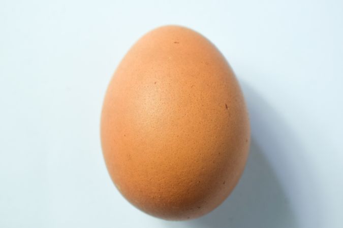 Whole brown egg on table