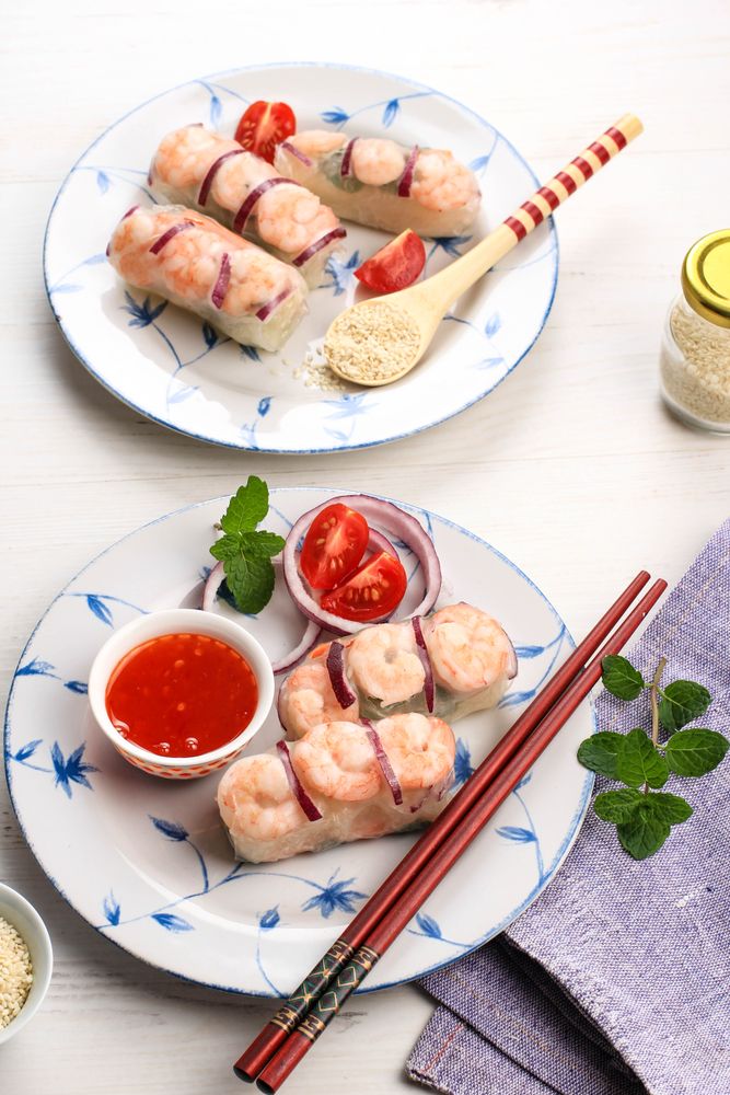 Vietnamese plates of food