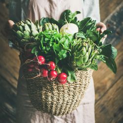 Local farmers market or organic produce concept