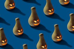 Halloween pumpkin candle