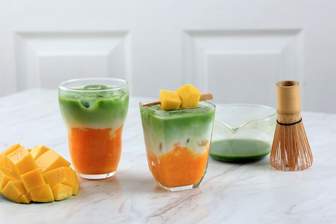 Iced Mango Matcha Latte