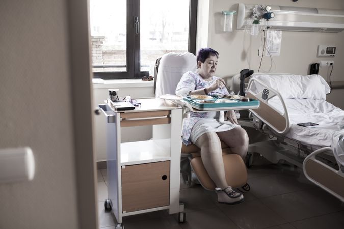 Mature woman hospitalized