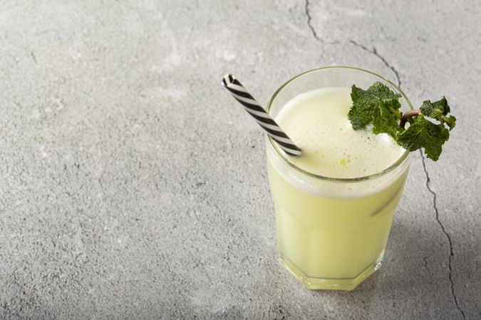 Refreshing lemonade with mint. Lemonade, summer drink.