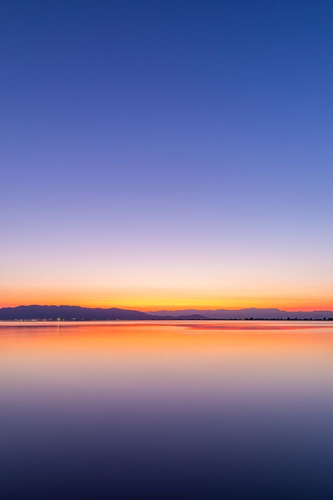 Sunset with reflections in the water