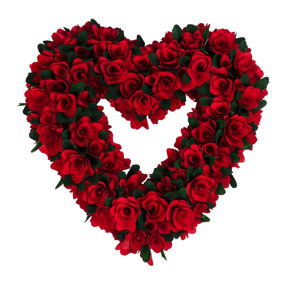 Valentine’s day wreath isolated