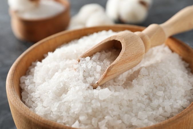 Sea salt, concept of relax, spa and self care