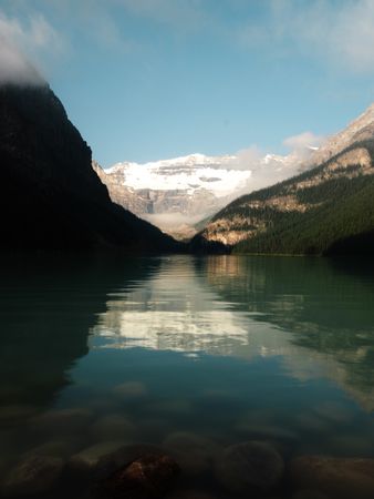 Lake Louise On A Cloudy Day