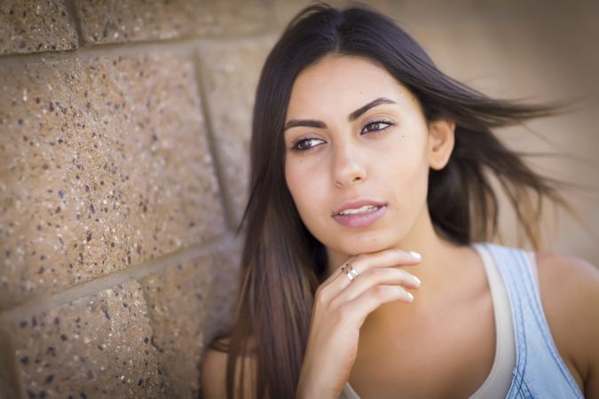 Portrait of Contemplative Iranian Woman