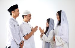Eid Mubarak Frienda and Family Gesture.