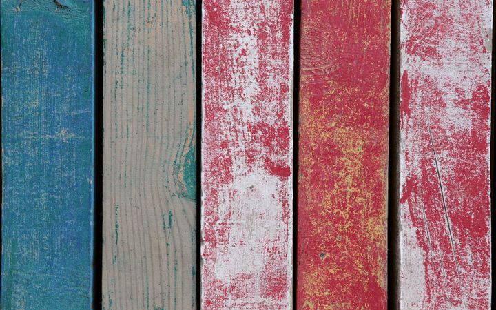 Blue and red vintage wooden background