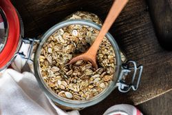 Jar of dry oats