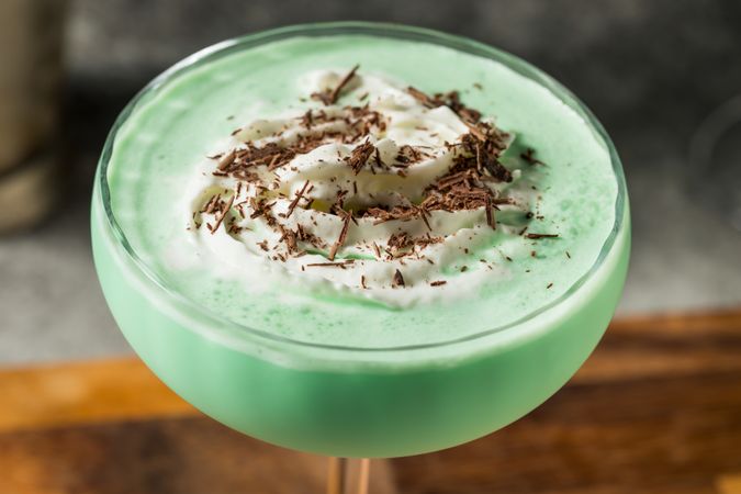 Boozy Cold Grasshopper Mint Martini