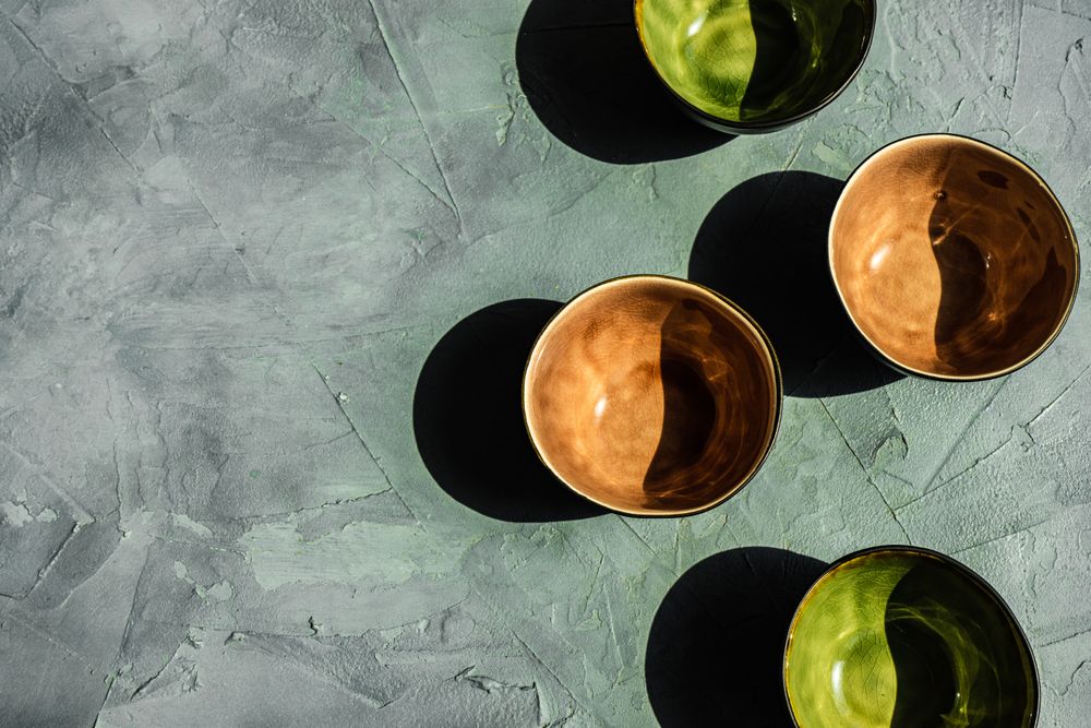 Collection of empty bowls