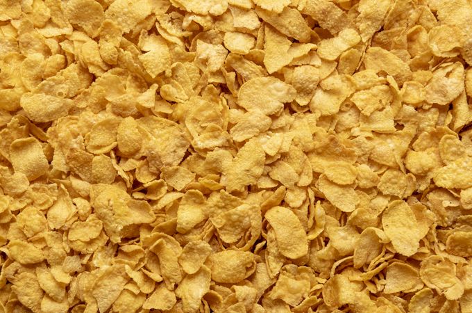 Cornflakes background, top view