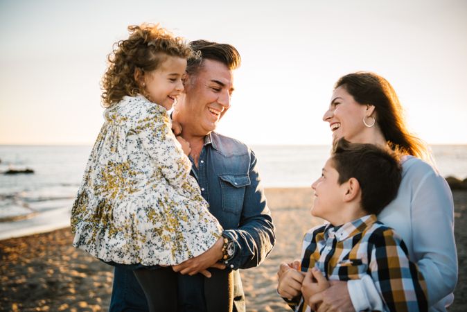 Happy family at beach