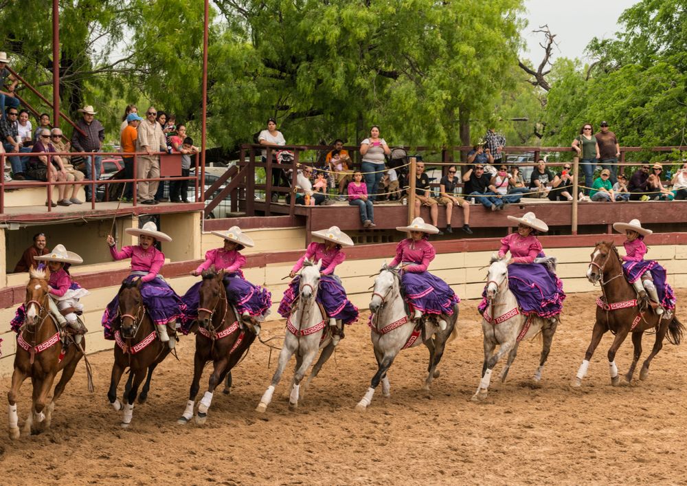 Scene from a Charrería, at Fiesta celebration in San Antonio, Texas