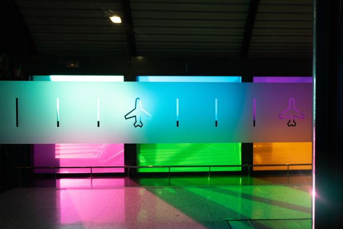 Glass wall in modern airport