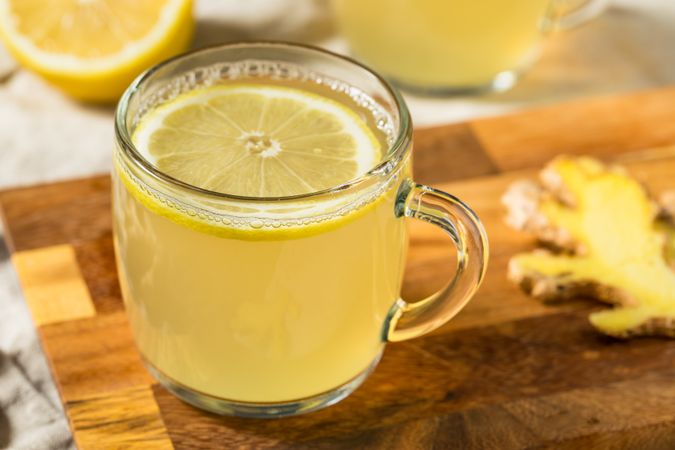 Warm Healthy Ginger Lemon Tea