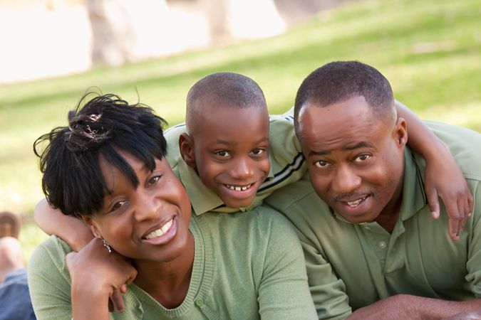 Portrait of Smiling Black Family in the Park
