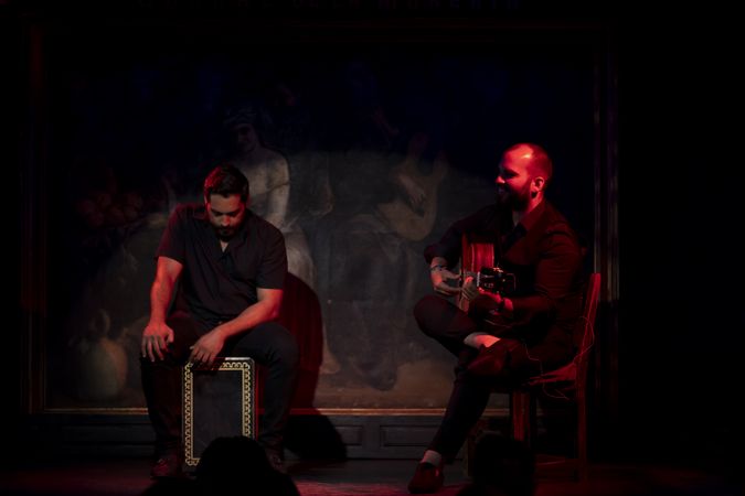 Musicians playing instruments on stage