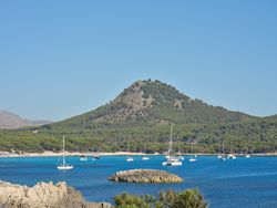 Amazing view of mountain on seashore