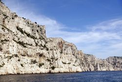 Beautiful limestone rocks on seashore