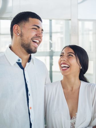 Man and woman looking at each other with love