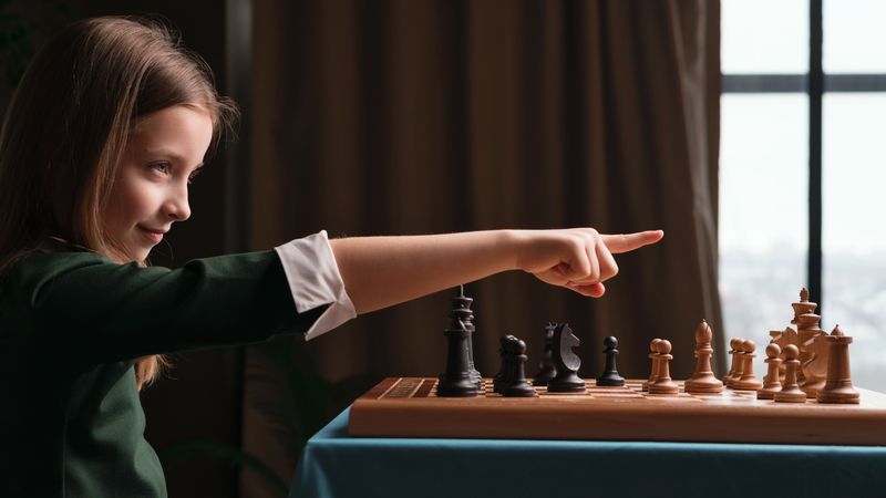 Chess player teenager girl