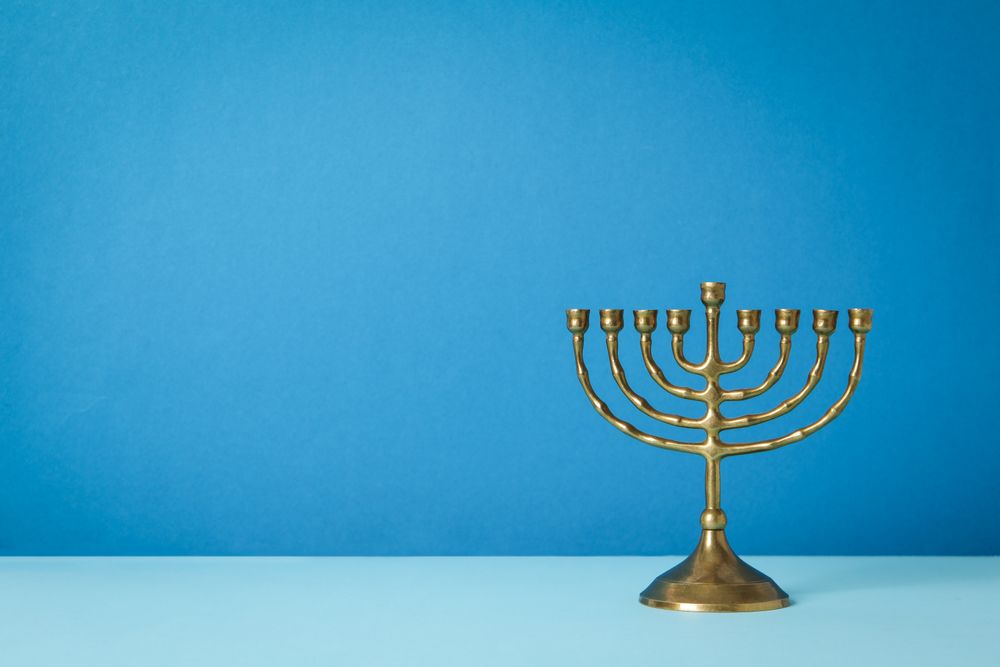 Concept of Jewish holiday, Hanukkah, space for text