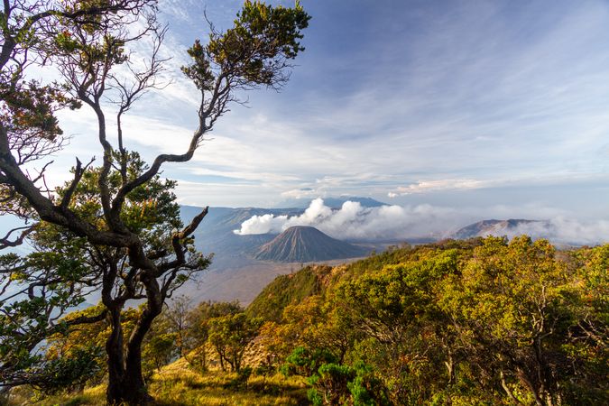 Cloudy Bromo Mountain