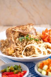 Kebuli rice with fried chicken