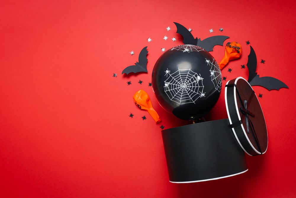 Concept of Halloween, Halloween balloon, space for text