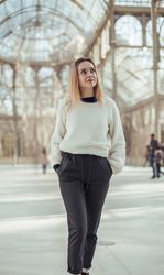elegant woman walking in Crystal Palace