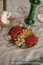 Plate of cured meat and almonds 5o7Ak5