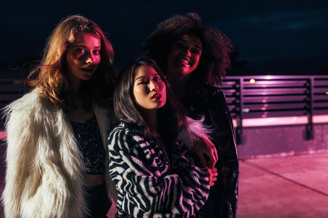 Multi-ethnic group of women at outdoor party