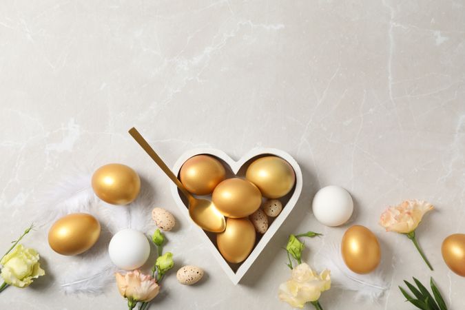 Concept of Richness, golden eggs, space for text