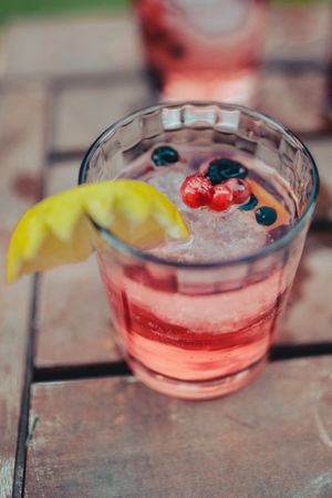 Landscape of cocktail on table