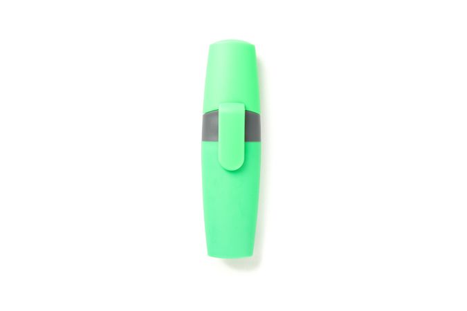 Color office highlighter isolated on plain background