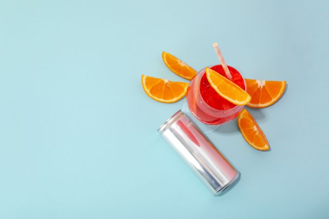 Italian Spritz, delicious summer cocktail, space for text