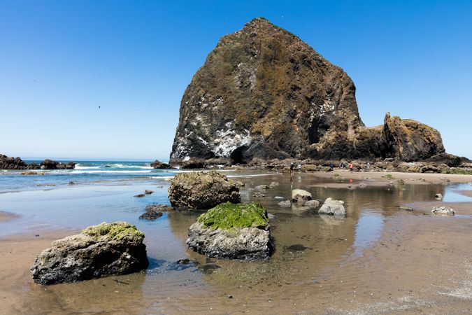 A view of Haystack Rock on the beach, Cannon Beach, Oregon