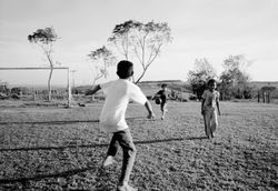 Itapeva, Brazil - August 2006 - Children playing soccer