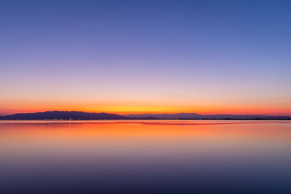Sunset with reflections in the water