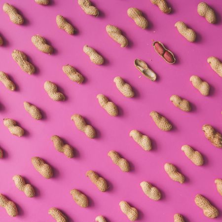 Peanut pattern on pink background