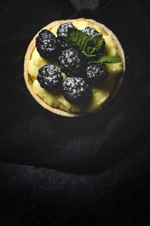 Homemade small cake with berries