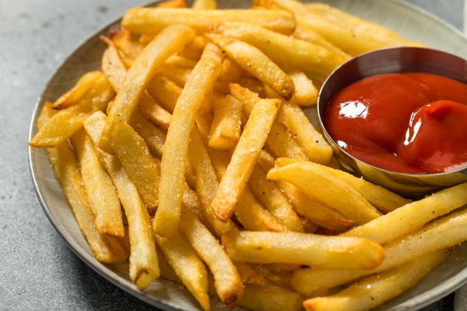 Fast Food French Fries and Ketchup