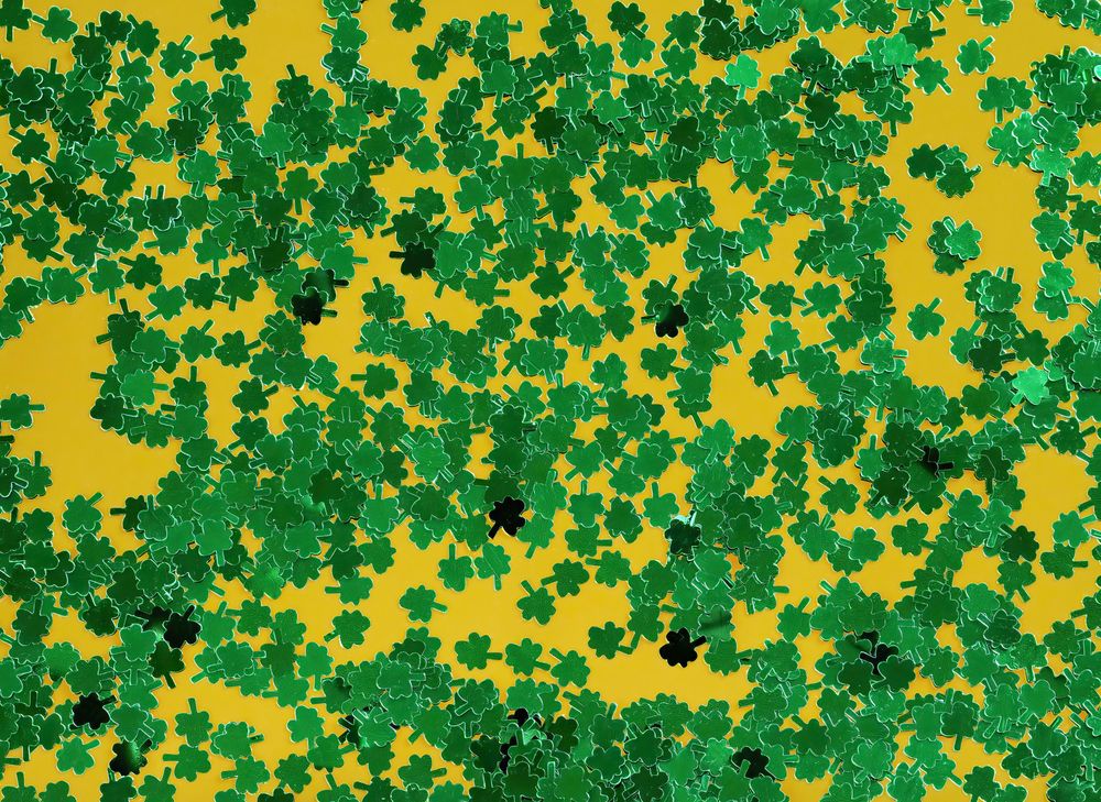 Shamrocks on gold for saint Patrick’s